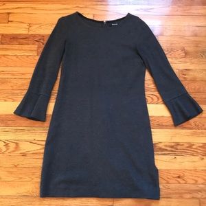 Madewell Grey Flare-Sleeved Dress